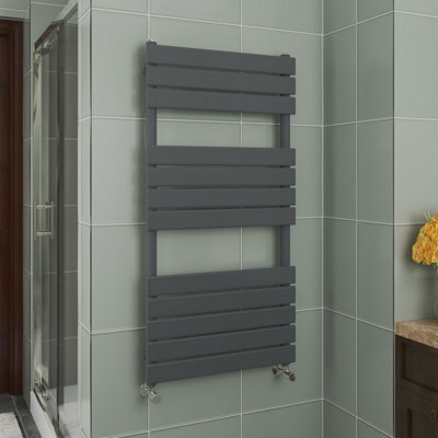 Vruc 1200X600 mm Flat Panel Heated Towel Rail Radiator Anthracite from B&Q