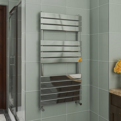Vruc 1200X600 mm Flat Panel Heated Towel Rail Radiator Chrome from B&Q