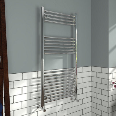 Vruc 1200X600 mm Straight Heated Towel Rail Radiator Chrome from B&Q