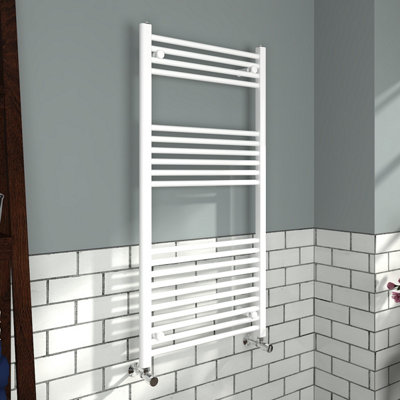Vruc 1200X600 mm Straight Heated Towel Rail Radiator White from B&Q