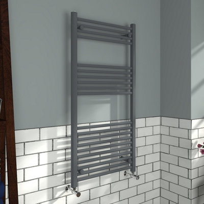 Vruc 1200X600 mm Straight Heated Towel Rail Radiator Anthracite from B&Q