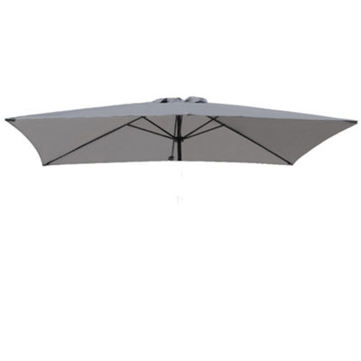 B&Q -  Replacement Parasol Fabric Umbrella Canopy Cover For 3X2M 6 Arm Parasols Grey