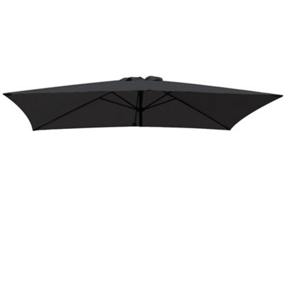 B&Q -  Replacement Parasol Fabric Umbrella Canopy Cover For 3X2M 6 Arm Parasols Black