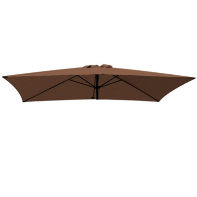B&Q -  Replacement Parasol Fabric Umbrella Canopy Cover For 3X2M 6 Arm Parasols Coffee