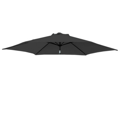 B&Q -  Replacement Parasol Fabric Umbrella Canopy Cover For 2.5M 6 Arm Parasols Black