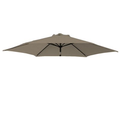 B&Q -  Replacement Parasol Fabric Umbrella Canopy Cover For 2.5M 6 Arm Parasols Taupe