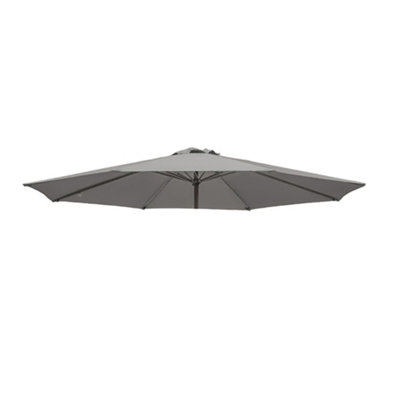 B&Q -  Replacement Parasol Fabric Umbrella Canopy Cover For 2.7M 8 Arm Parasols Grey