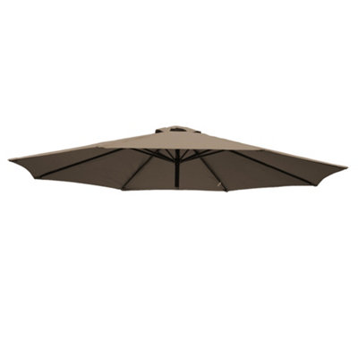 B&Q -  Replacement Parasol Fabric Umbrella Canopy Cover For 2.7M 8 Arm Parasols Taupe