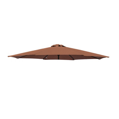 B&Q -  Replacement Parasol Fabric Umbrella Canopy Cover For 2.7M 8 Arm Parasols Coffee