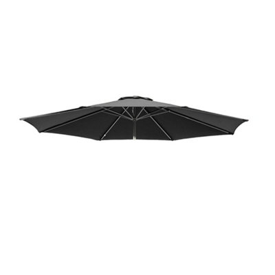 B&Q -  Replacement Parasol Fabric Umbrella Canopy Cover For 3M 8 Arm Parasols Black