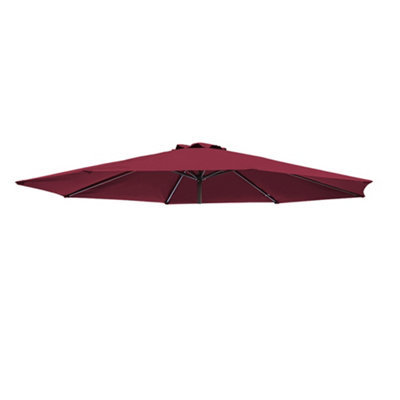 B&Q -  Replacement Parasol Fabric Umbrella Canopy Cover For 3M 8 Arm Parasols Wine Red
