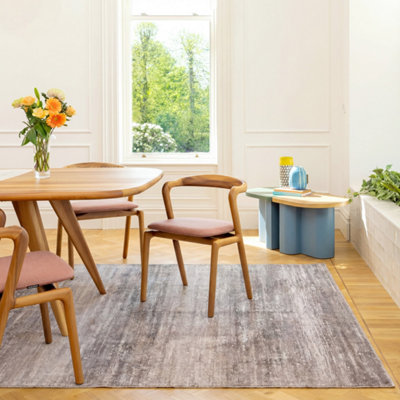 Loomed Neutral Beige Tonal Abstract Machine Washable Soft Pile Area Rug 200Cm X 290Cm from B&Q