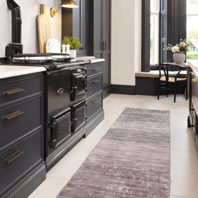 Loomed Neutral Beige Tonal Abstract Machine Washable Soft Pile Area Rug 60Cm X 240Cm from B&Q