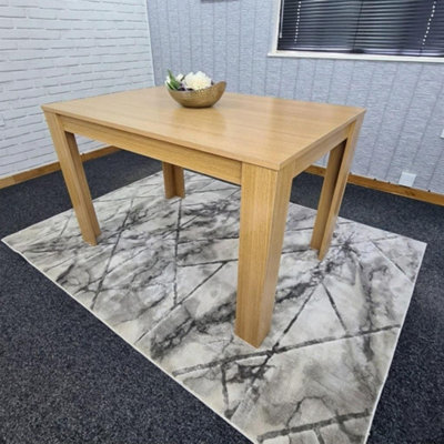 Kosy Koala Unisex Brown 6 Seater Modern Light Wood Effect Dining Table Only In Size 140 - Image 9