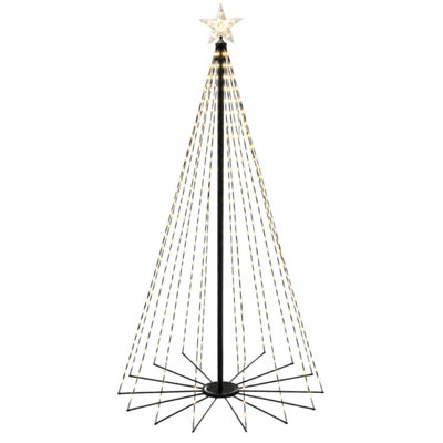 LED Cone Tree Warm White Christmas Decoration Black Indoor Outdoor 180cm - Image 2