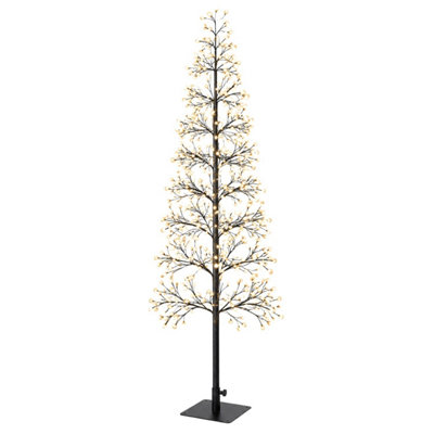 Black Light Up Tree Warm White Christmas Decoration 120cm Indoor Outdoor - Image 2