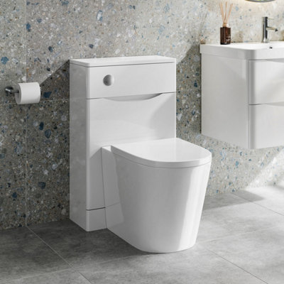 Affine 500mm Bathroom Back To Wall Btw Toilet Unit Pan Dual Flush Freestanding White from B&Q