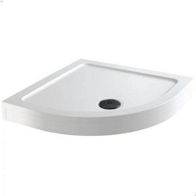 B&Q -  Raised 1000 X 1000mm Quadrant Shower Tray With Black Waste