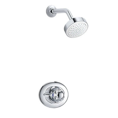B&Q -  Excel Bir Thermostatic Rainfall Head Concealed Mixer ShowerChrome