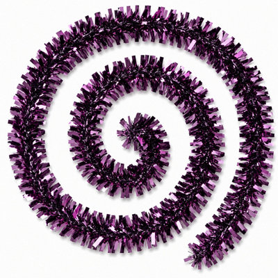 B&Q -  2 X 2M Chunky Aubergine Tinsel Garland