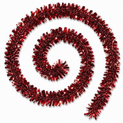 B&Q -  8 Pack Red Chunky Christmas Tinsel 2M
