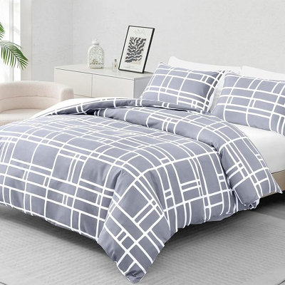 Pamposh 3 Pcs Single Duvet Cover Set With Matching Black Single Fitted Sheet Extra Deep Pocket Ultrasoft Premium Microfibre from B&Q