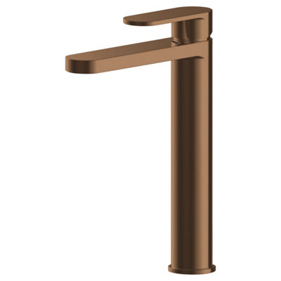 FNX Bathrooms Lumina High Rise Mono Basin Mixer Brushed Bronze Contemporary No Waste from B&Q