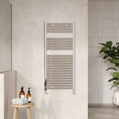 FNX Bathrooms Curved Ladder Rail 1100 X 500mm Chrome 1126 Btu 455 Pipe Centres from B&Q