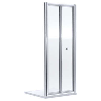 FNX Bathrooms Aura 1900 X 1000mm Bi-Fold Shower Door Chrome Contemporary 4mm Glass from B&Q