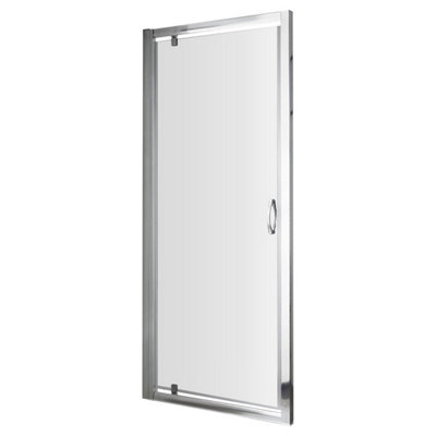 FNX Bathrooms Lyra 1850 X 800mm Pivot Shower Door Chrome 5mm Glass Contemporary Enclosure from B&Q
