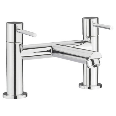 FNX Bathrooms Duo Contemporary Chrome Deck Mounted Bath Filler 2 Tap Hole from B&Q