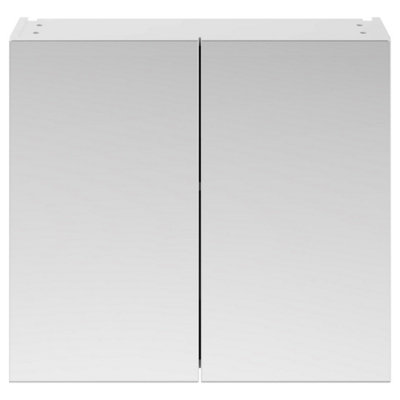 FNX Bathrooms Element 800mm 2 Door Gloss White Wall Hung Mirror Cabinet Contemporary 715mm from B&Q