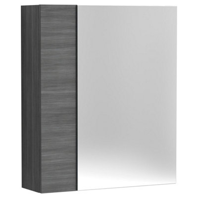 FNX Bathrooms Element Fitted Wall Hung 2 Door Mirror Unit 600mm Graphite Grey Woodgrain from B&Q