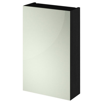 FNX Bathrooms Element Fitted Wall Hung 1 Door Mirror Cabinet 450mm Charcoal Black from B&Q