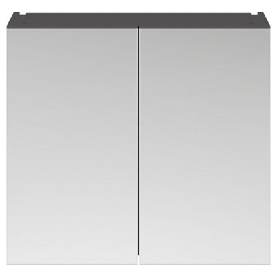 FNX Bathrooms Element Fitted Wall Hung 2 Door Mirror Unit 800mm Gloss Grey from B&Q