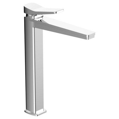 FNX Bathrooms Axis Tall Deck Mounted Lever Basin Mixer Tap Brass Chrome from B&Q