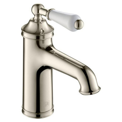 FNX Bathrooms Mayfair Basin Mixer Tap With Click Clack Waste Nickel Lever Deck Mounted from B&Q