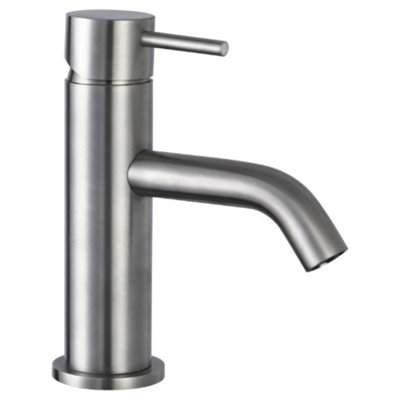 FNX Bathrooms Bubly Stark Basin Mixer Tap Without Waste Stainless Steel Lever Deck Mounted from B&Q