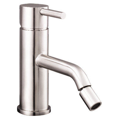 FNX Bathrooms Bubly Stark Bidet Mixer Tap With Pop Up Waste Stainless Steel Lever Deck from B&Q