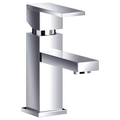 FNX Bathrooms Bubly Elysian Mini Mono Basin Mixer Tap Brass Chrome Lever Deck from B&Q