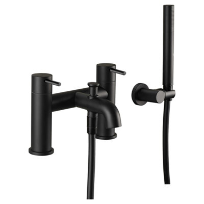 FNX Bathrooms Bubly Vera Bath Shower Mixer Tap Brass Matt Black Modern Lever 3/4 Bsp from B&Q