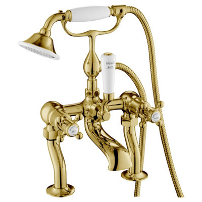 FNX Bathrooms Bubly Kensington Bath Shower Mixer Tap Brass Antique Brass Traditional from B&Q
