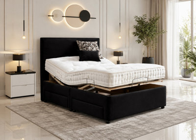 Heritage Adjustable Mobility Bed With Mattress & Drawers Black from B&Q