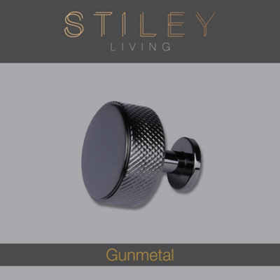 B&Q -  Gunmetal Cabinet & Drawer Knurled Knob With Stem