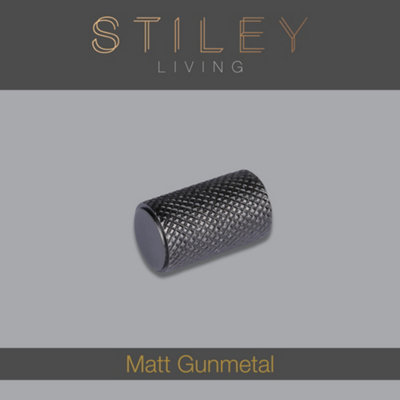 B&Q -  Matt Gunmetal Knurled Cabinet & Drawer Knob