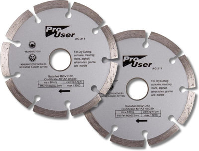Marco Paul 2Pc 115mm 4.5" Diamond Angle Grinder Disc from B&Q