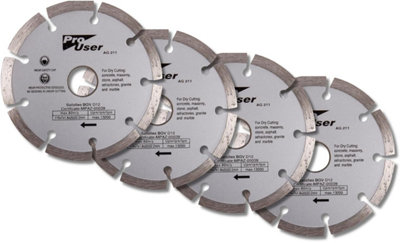 Marco Paul 4Pc 115mm 4.5" Diamond Angle Grinder Disc from B&Q