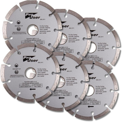 Marco Paul 6Pc 115mm 4.5" Diamond Angle Grinder Disc from B&Q