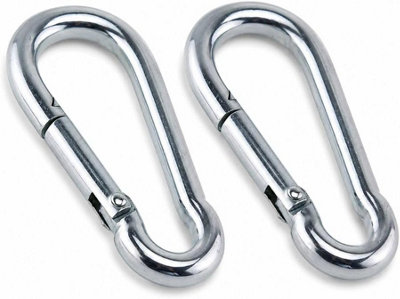 Sisi UK M10 Snap Hook Steel Carabiner Clips 100mm Bzp Zinc Plated Spring Hook Chain Rope Connector Pack Of 2 Strong Metal Clip from B&Q