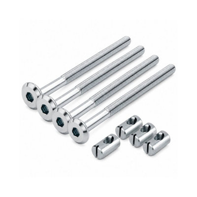 Sisi UK M6 X 100mm Furniture Connector Bolts With 14mm Barrel Nuts Allen Screws 8 Pack from B&Q